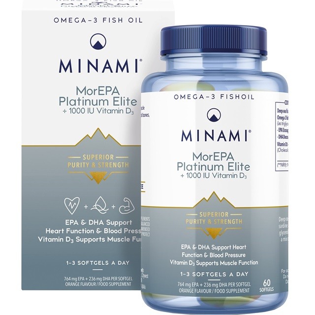 Minami MorEPA Platinum Elite + Vitamin D3 1000IU, 60 μαλακές κάψουλες