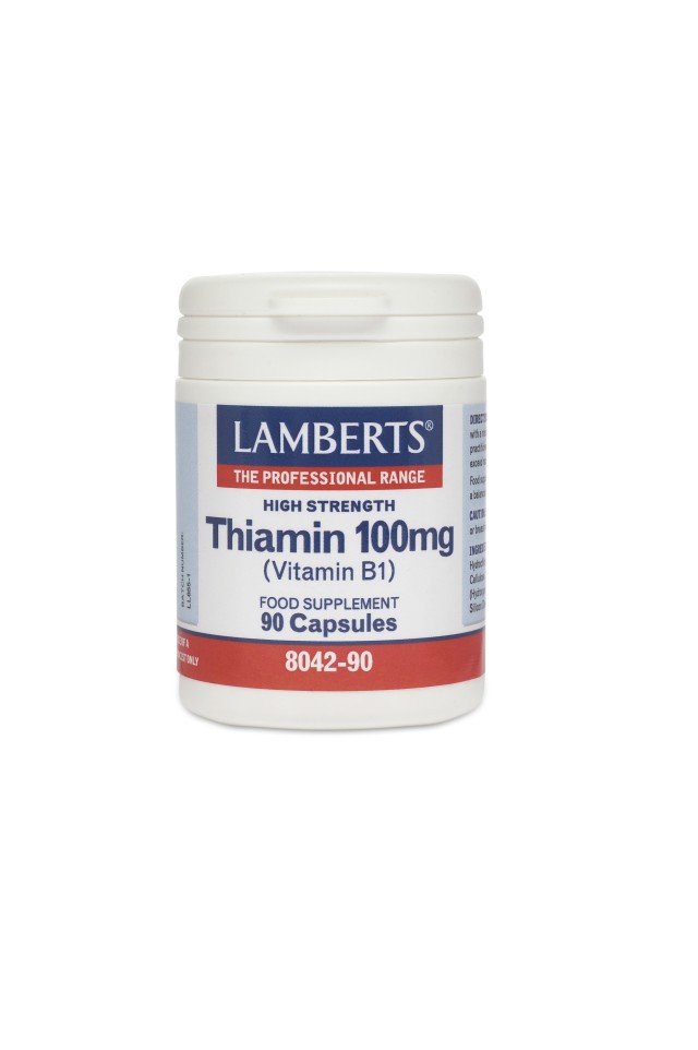 Lamberts Thiamin 100mg Vitamin B1 Για τη Διατήρηση της Ακεραιότητας του Νευρικού Συστήματο,ς 90 κάψουλες