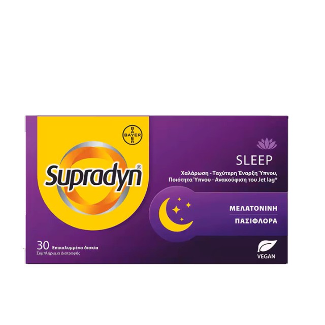 Bayer Supradyn Sleep Συμπλήρωμα Διατροφής για Χαλάρωση & Ταχύτερη Έναρξη Ύπνου 30 Δισκία