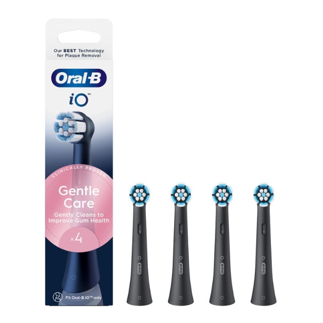Oral-B iO Gentle Care Black Ανταλλακτικές Κεφαλές 4τμχ