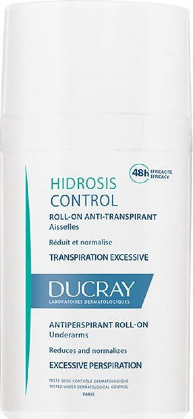 DUCRAY Hidrosis Control Roll-On Anti Transpirant 48H Roll-On, Αποσμητικό για την Καταπολέμηση της Εφίδρωσης 40ml