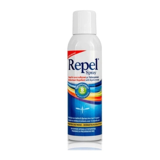 UniPharma Repel Spray Άοσμο Εντομοαπωθητικό Με Υαλουρονικό Για 8ωρη Προστασία Για Όλη Την Οικογένεια,150ml