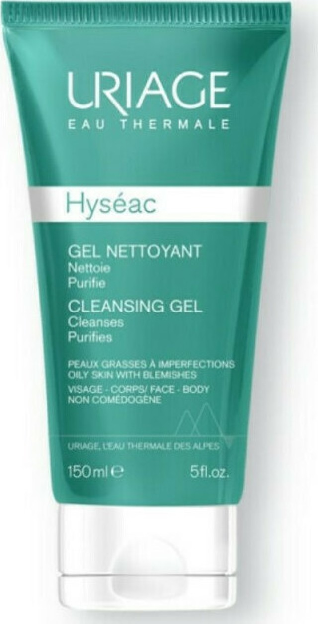 Uriage Hyseac Gel Nettoyant, Απαλό Καθαριστικό Τζελ για Λιπαρό Δέρμα με Ακμή, 150ml