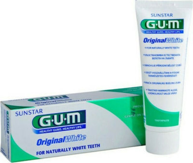GUM Original White Οδοντόκρεμα Για Φυσική Λεύκανση Στα Δόντια, 75ml