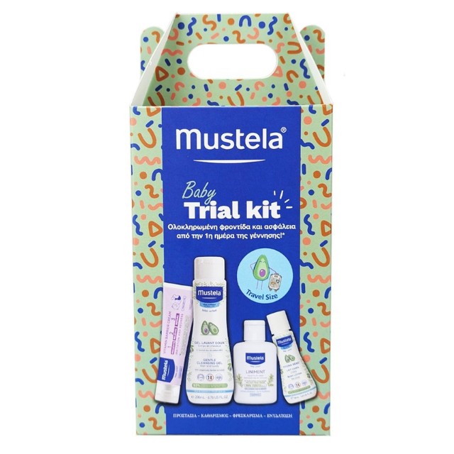 Mustela Baby Πακέτο Travel Size Barrier Cream 50ml & Cleansing Gel 200ml & Body Lotion 50ml & Change Cleanser 50ml