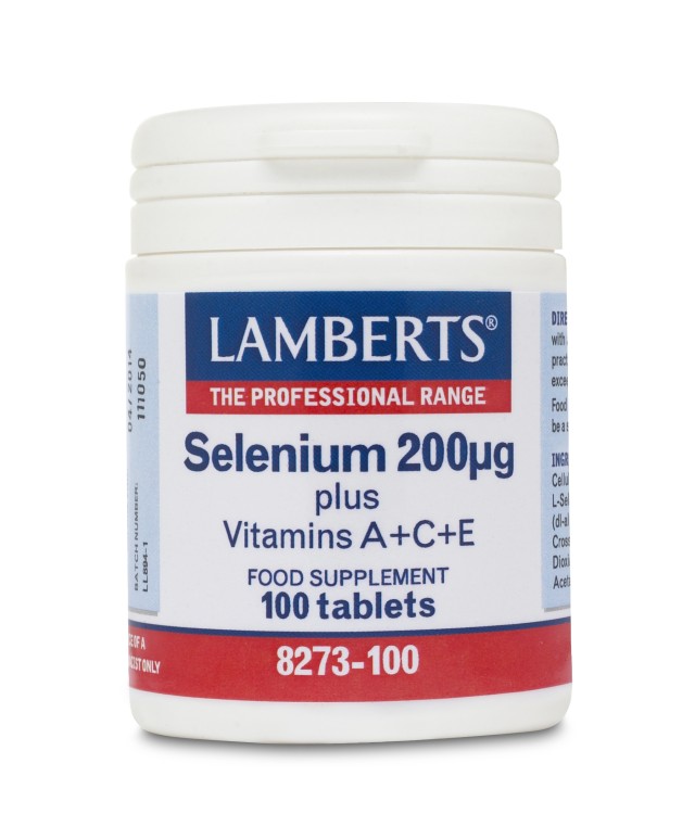 LAMBERTS Selenium 200μg Plus ACE, Σελήνιο με Βιταμίνες Α, C, E 100tabs 8273-100