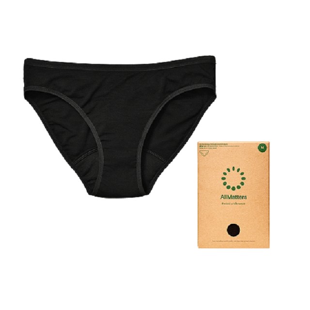 AllMatters Reusable Period Underwear Επαναχρησιμοποιούμενο Εσώρουχo περιόδου σε Μαύρο Χρώμα Medium, 1τεμ