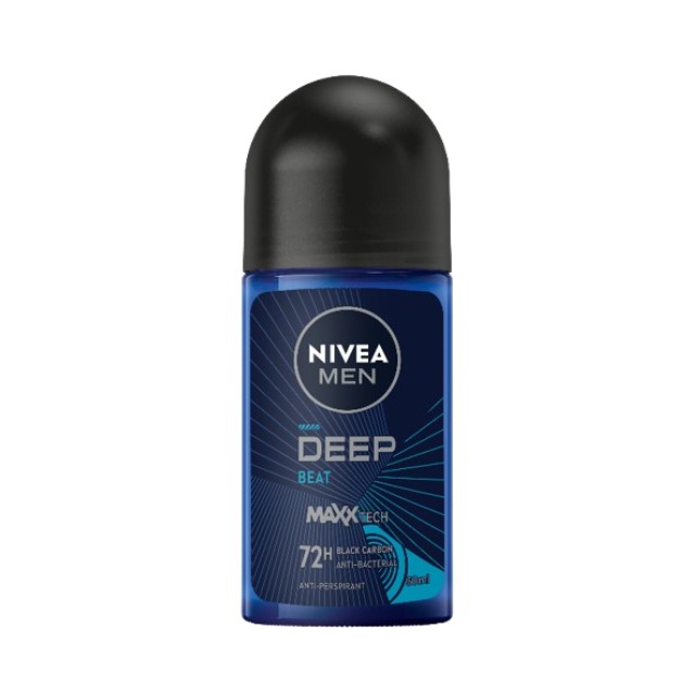 Nivea Men Deep Beat 72h Black Carbon Αποσμητικό Roll-On Ανδρικό 50ml