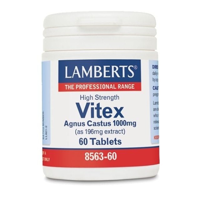 LAMBERTS Vitex Agnus Castus 1000mg, Συμπλήρωμα Ρύθμισης του Εμμηνορροϊκού κύκλου 60Tabs 8563-60