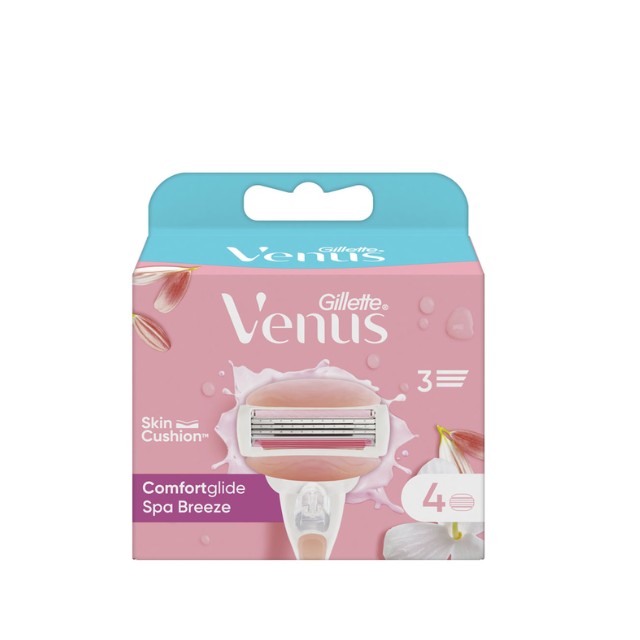 Gillette Venus ComfortGlide Spa Breeze Ανταλλακτικές Κεφαλές Ξυριστικής Μηχανής 4 Τμχ