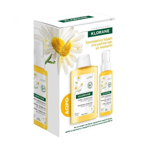 Klorane Chamomile Πακέτο Shampoo Brightening Blonde Hair 200ml & Spray Brightening Blonde Hair 100ml