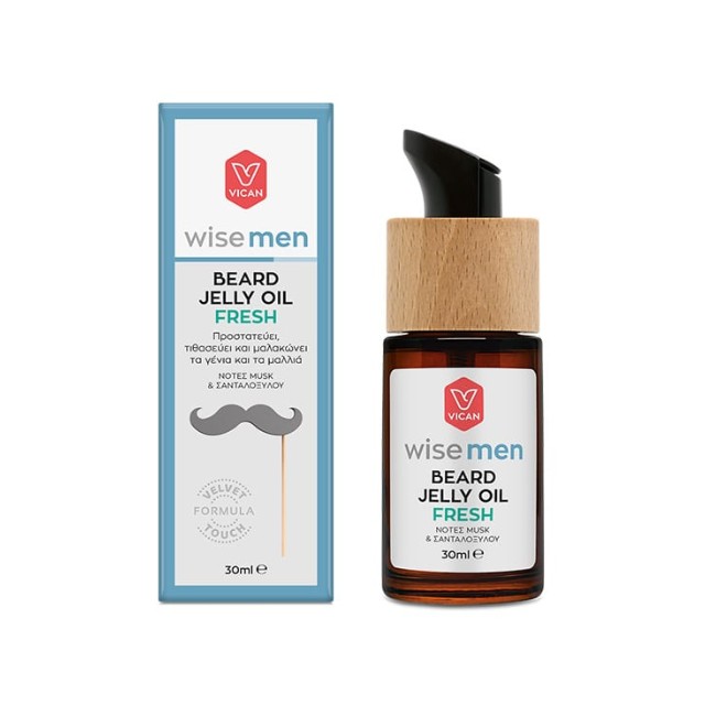 Vican Wise Men Beard Jelly Oil Fresh Έλαιο Περιποίησης για Γένια & Μαλλιά, 30ml