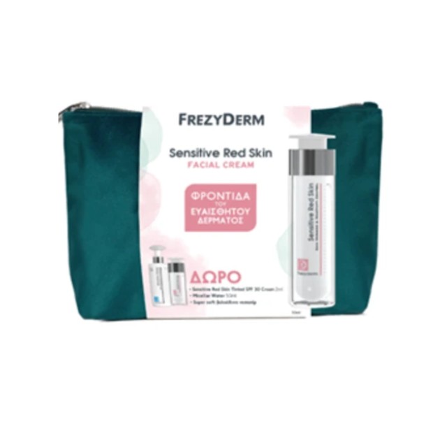 Frezyderm Πακέτο Sensitive Red Skin Facial Cream 50ml & Δώρο Νεσεσέρ Micellar Water 50ml & Red Skin Tinded SPF30 2ml