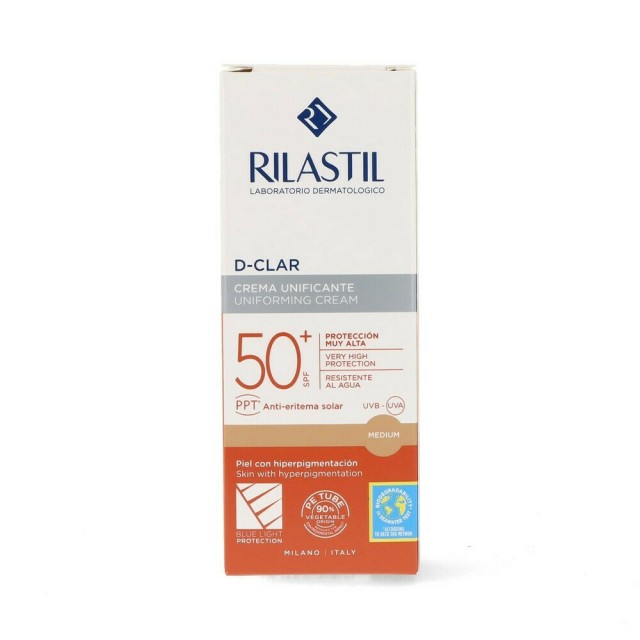 RILASTIL D-Clar Uniforming Cream SPF50+ Αντηλιακή Κρέμα Με Χρώμα Medium, 40ml