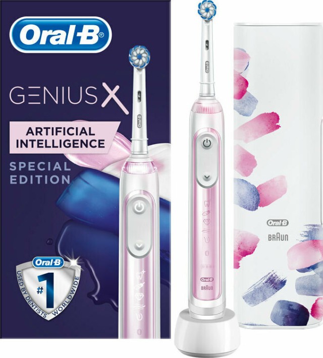 Oral-B Ηλεκτρική Οδοντόβουρτσα Special Edition Genius X 10000 Premium Απαλή Ροζ Λαβή Με Τεχνητή Νοημοσύνη, 1 τεμάχιο