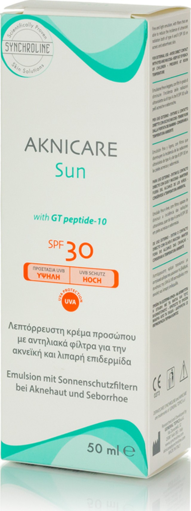 SYNCHROLINE Aknicare Sun SPF30, Αντηλιακή Κρέμα Προσώπου για Ακνεικά Δέρματα 50ml