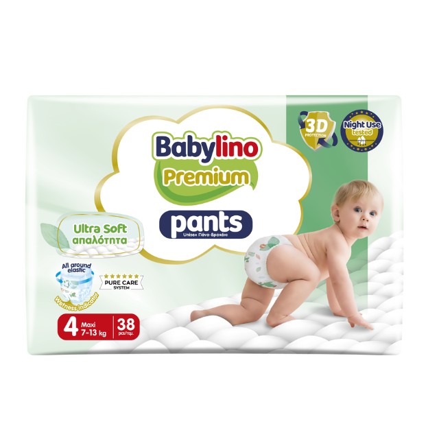 Babylino Premium Pants Ultra Soft Maxi No4 (7-13 Kg) Πάνες Βρακάκι 38τμχ