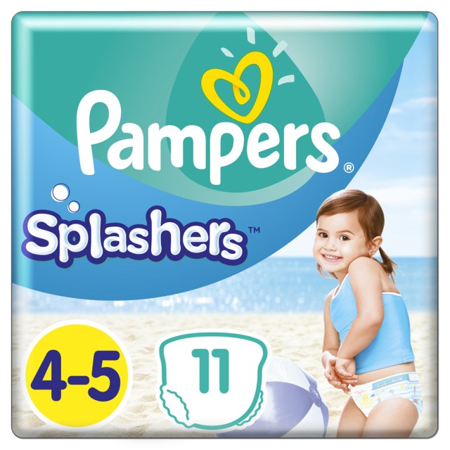 Pampers Splashers Νο 4-5 (9-15Kg) Αδιάβροχες Βρεφικές Πάνες - Μαγιό 11τμχ
