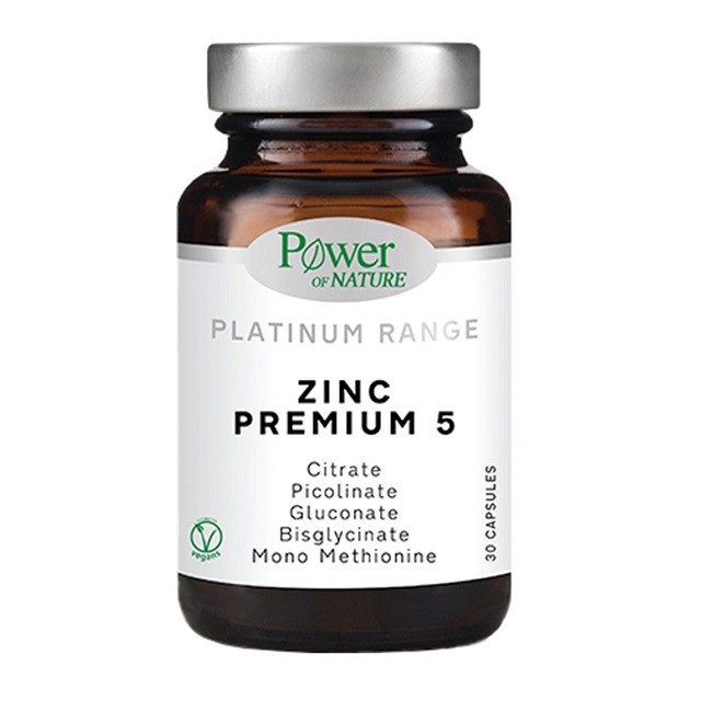 Power Health Platinum Range Zinc Premium 5 Συμπλήρωμα Διατροφής Για Ενίσχυση Του Ανοσοποιητικού Συστήματος, 30 Ταμπλέτες