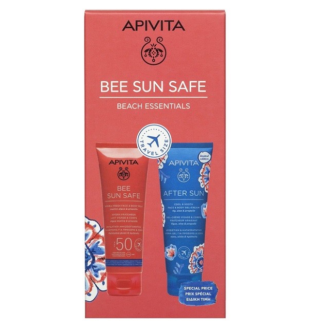 Apivita Πακέτο Bee Sun Safe Face & Body Milk SPF50 Αντηλιακό Γαλάκτωμα, 100ml & ΔΩΡΟ Sun Cool & Sooth Face & Body Καταπραϋντική Κρέμα Για Μετά Τον Ήλιο, 100ml