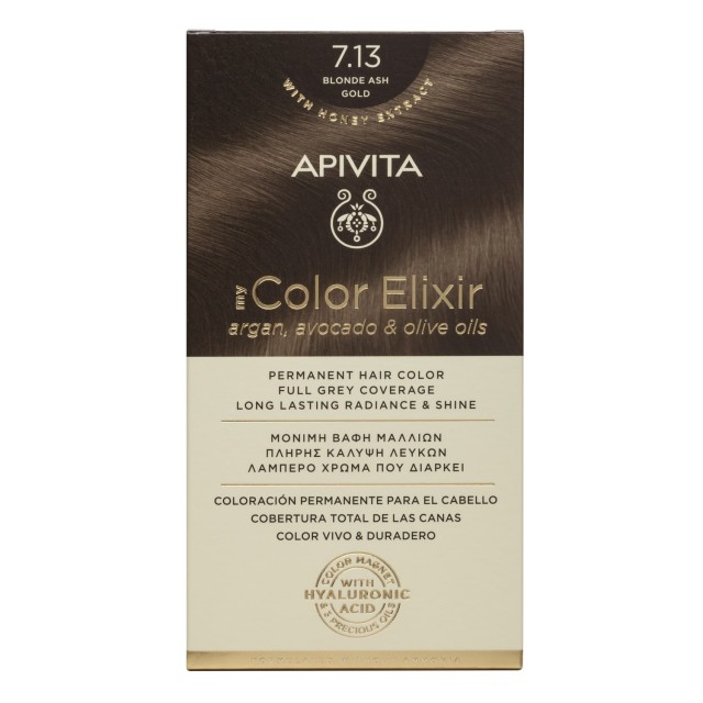 Apivita My Color Elixir Νο 7.13 Βαφή Μαλλιών Μόνιμη Ξανθό Σαντρέ Μελί