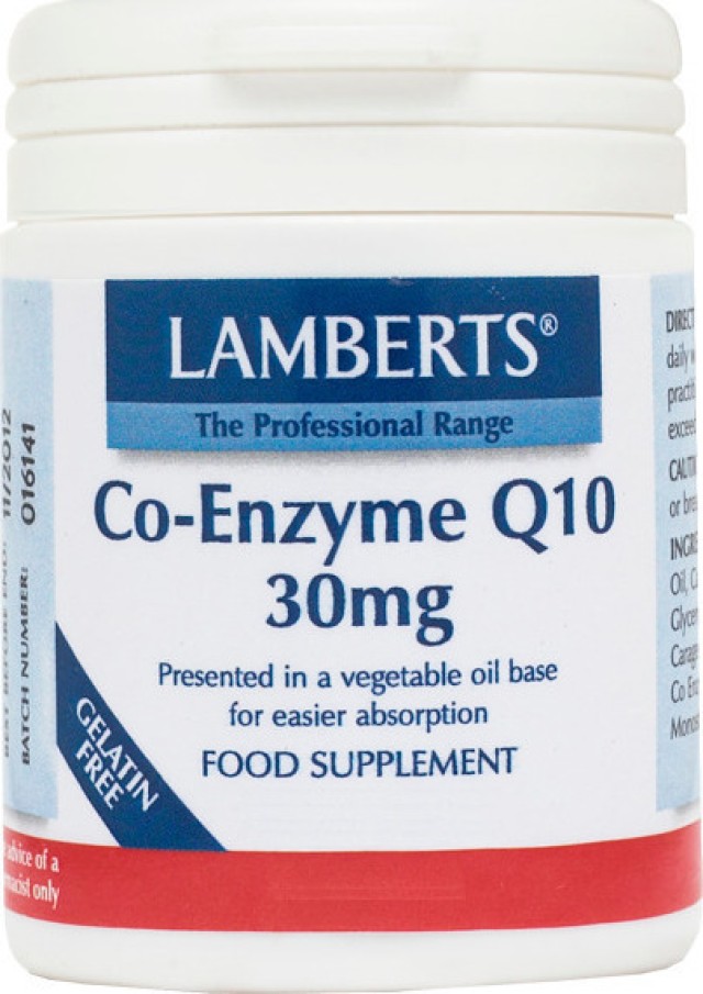Lamberts Co-Enzyme Q10 30MG Συνένζυμο Q10 με Μοναδικές Ευεργετικές Ιδιότητες για την Καρδιά & το Ανοσοποιητικό Σύστημα, 60caps