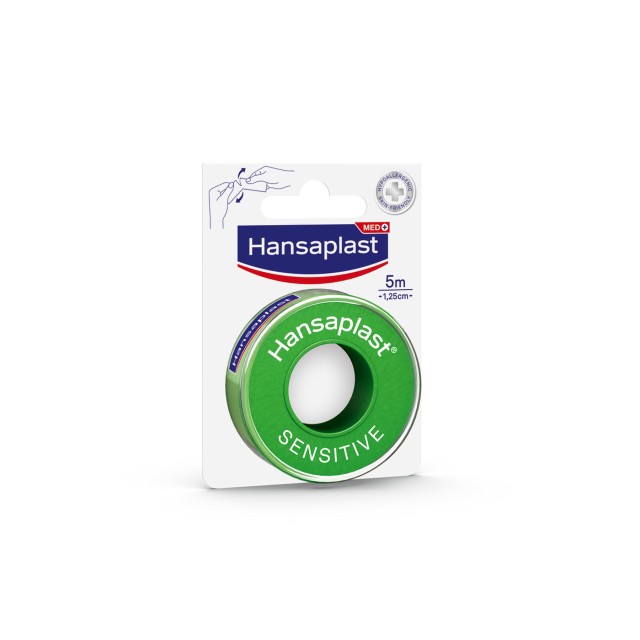 Hansaplast Αυτοκόλλητη Επιδεσμική ταινία Sensitive, υποαλλεργική, 1,25 cm X 5 m