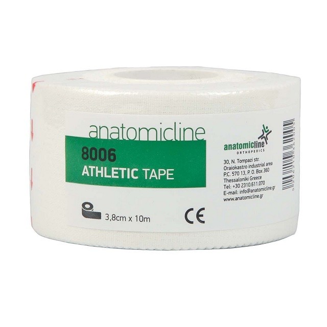 Anatomic Line 8006 Athletic Tape Αθλητική Επιδεσμική Ταινία Λευκή (3.8cx10m), 1 Τεμάχιο