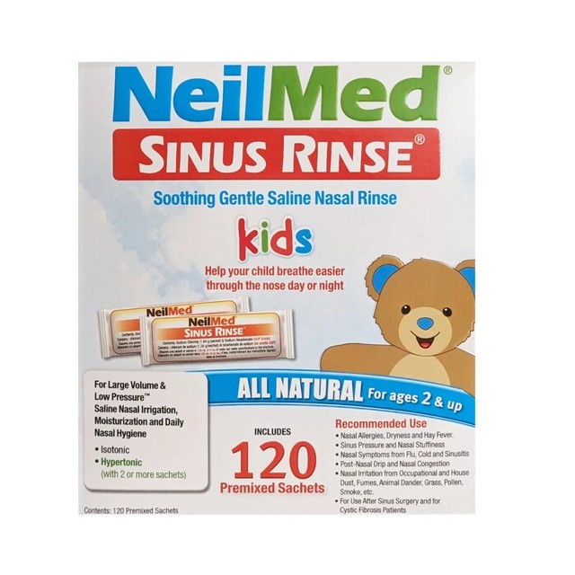 NEILMED Sinus Rinse Kids Sachets, Φακελάκια Ρινικών Πλύσεων για Παιδιά από 2 ετών, 120 φακελάκια