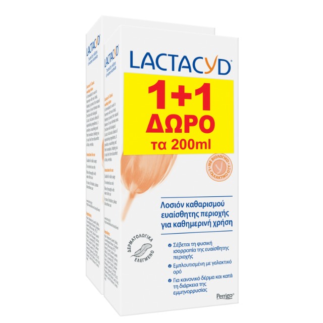  Lactacyd Classic Πακέτο Λοσιόν Καθαρισμού Ευαίσθητης Περιοχής 300ml & Δώρο 200ml