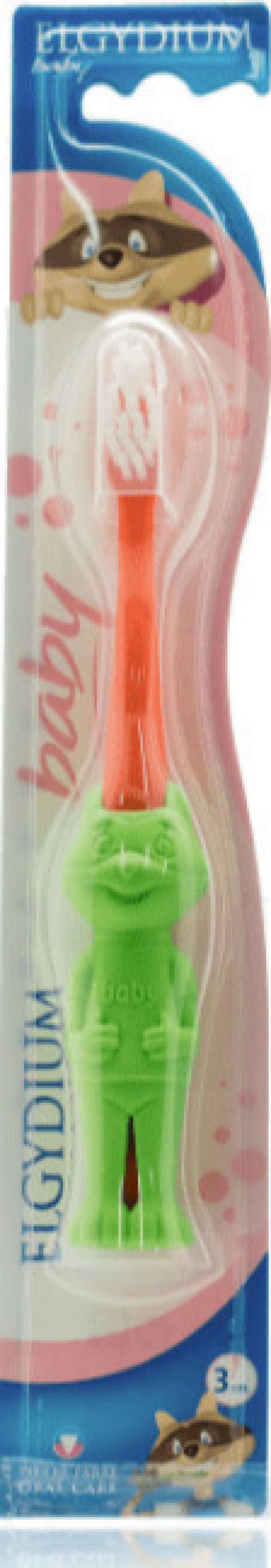 ELGYDIUM Baby Οδοντόβουρτσα για παιδιά μέχρι 2 ετών Πράσινο/Πορτοκαλί, 1τμχ