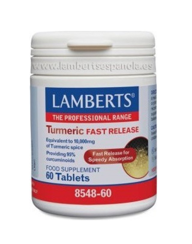 Lamberts Turmeric Fast Release Συμπλήρωμα Διατροφής με Κουρκουμά, 60tabs 8548-60
