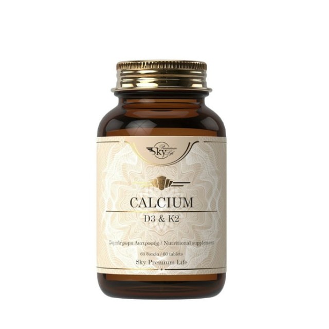 Sky Premium Calcium Vitamin D3 & K2 Συμπλήρωμα Διατροφής 60 Δισκία