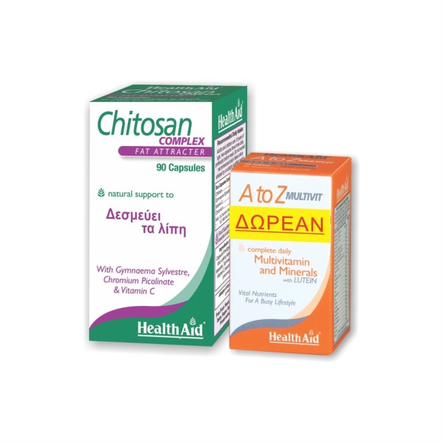 HEALTH AID Chitosan 90caps + Δώρο A to Z Multivit 30tabs