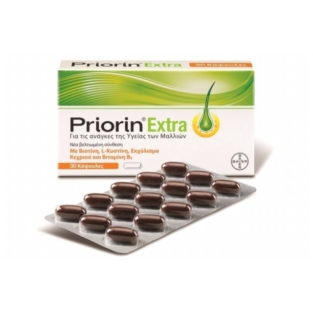 Priorin Extra Συμπλήρωμα Διατροφής Για Την Υγεία Των Μαλλιών Κατά Της Τριχόπτωσης, 30 Κάψουλες