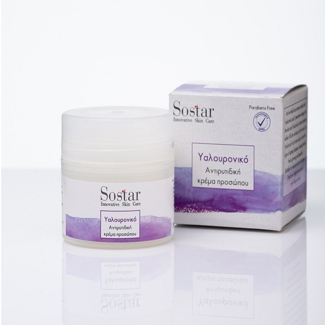 Sostar Focus Hyaloronic Acid Anti-wrinkle Face Cream Αντιρυτιδική Κρέμα Προσώπου Με Υαλουρονικό Οξύ, 50ml