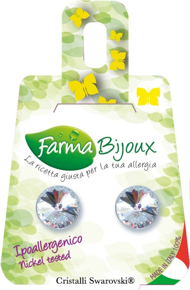 FARMA BIJOUX Σκουλαρίκια Υποαλλεργικά με κρύσταλλο, Rivolo Crystal 38C01, 10mm 1 Ζευγάρι