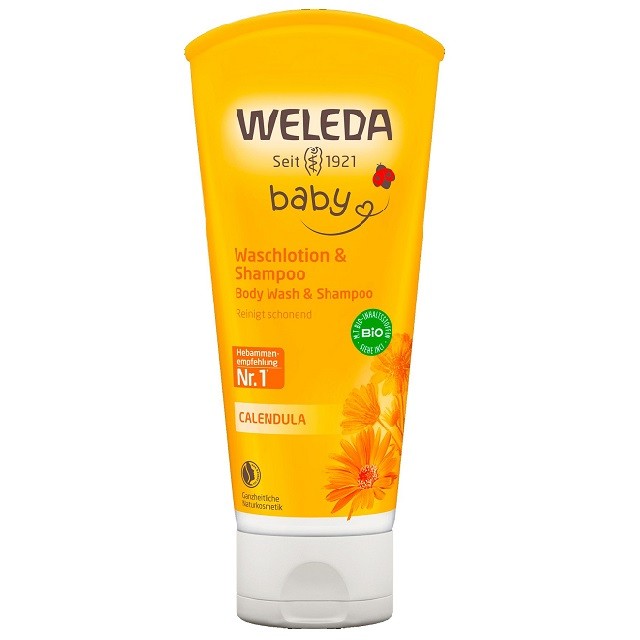 Weleda Baby Waschlotion & Shampoo Αφρόλουτρο & Σαμπουάν Καλέντουλας, 200ml