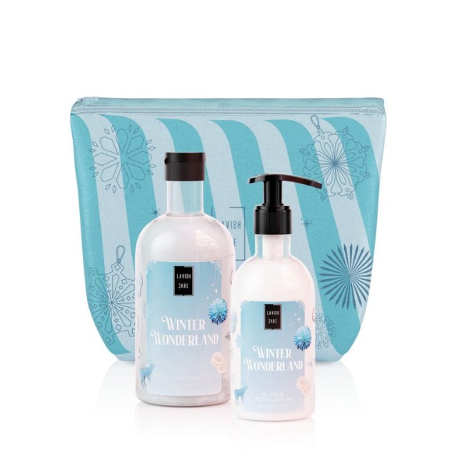 Lavish Care Winter Wonderland Πακέτο Bath & Shower Gel 500ml & Body Lotion Glitter 300ml & Δώρο Νεσεσέρ