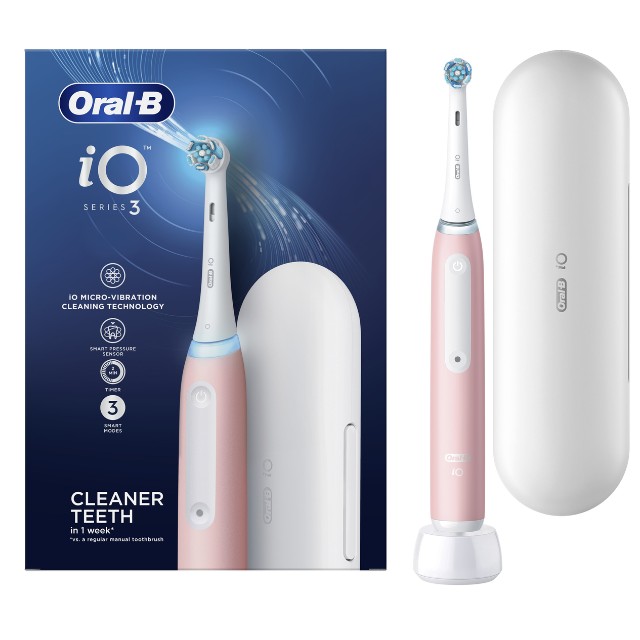 Oral-B Ηλεκτρική Οδοντόβουρτσα iO Series 3 Magnetic Pink & Θήκη 1 Τεμάχιο