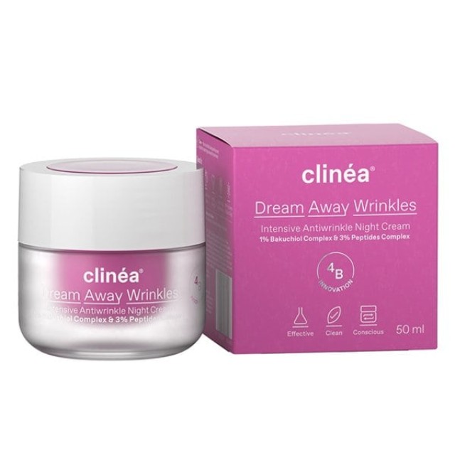 Clinea Dream Away Wrinkles Αντιγηραντική Κρέμα Προσώπου Νυκτός 50ml