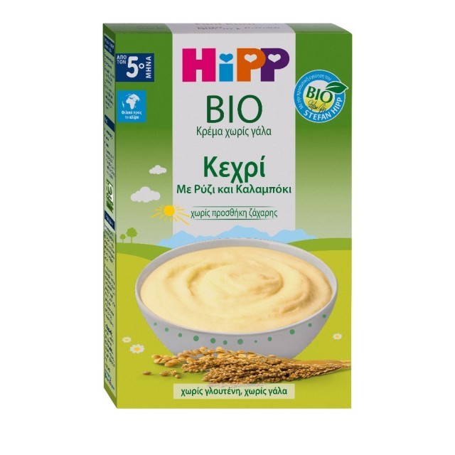 Hipp Βιολογική Κρέμα Κεχρί με Ρύζι και Καλαμπόκι από τον 5ο Μήνα 200gr