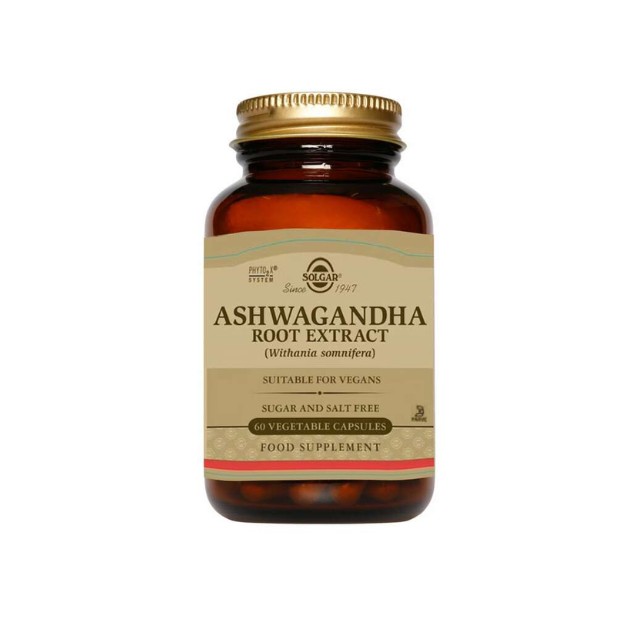 Solgar Ashwagandha Root Extract Συμπλήρωμα Διατροφής Για Τόνωση & Ενίσχυση Του Οργανισμού, 60 Φυτικές Κάψουλες