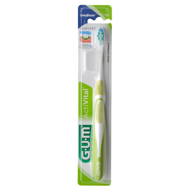 Gum Activital Compact, Οδοντόβουρτσα 583 Medium 1τμχ