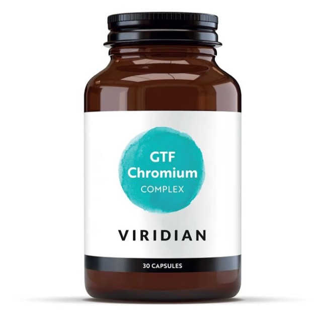 Viridian GTF Chromium Complex Συμπλήρωμα Διατροφής με Χρώμιο για Υποστήριξη Μεταβολισμού & Ρύθμιση Γλυκόζης 30 Κάψουλες