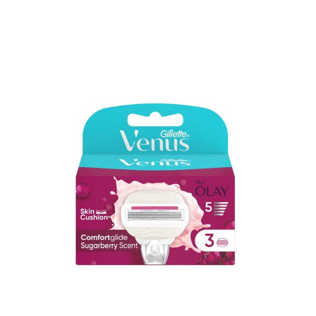Gillette Venus ComfortGlide Sugarberry Ανταλλακτικές Κεφαλές Ξυρίσματος 3τμχ