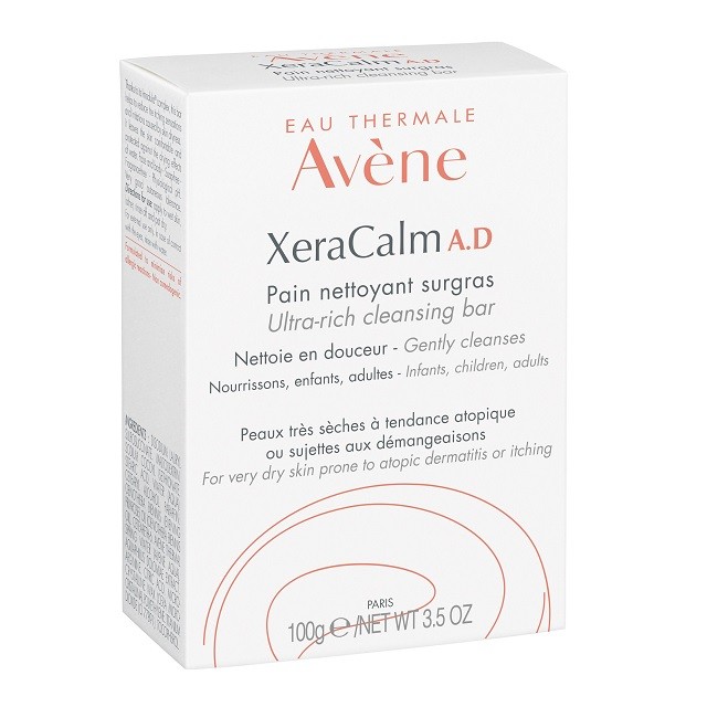 Avene Xeracalm A.D Pain Nettoyant Surgras Υπερλιπαντική Στερεή Πλάκα Καθαρισμού Για Δέρμα Με Τάση Ατοπίας, 100gr