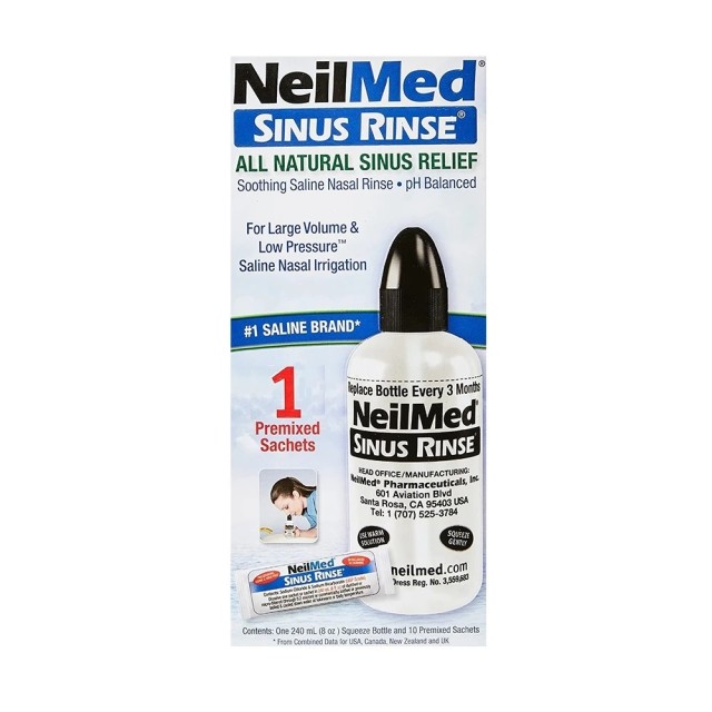 Δώρο NeilMed Sinus Rinse Starter Kit Σύστημα Ρινικών Πλύσεων Ενηλίκων + 1 φακελάκια