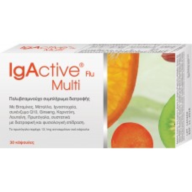 Igactive Multi  Flu Vitamin Πολυβιταμινούχο Συμπλήρωμα Διατροφής  για την Ενίσχυση του Ανοσοποιητικού, 30 κάψουλες