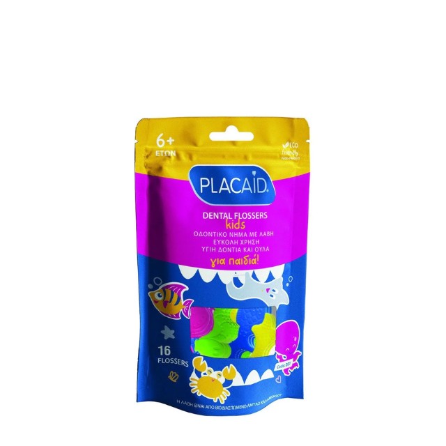 PlacAid Dental Flossers Kids Οδοντικό Νήμα για 6+ Ετών 16 Νήματα